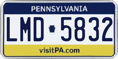 PA license plate LMD5832