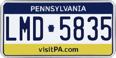PA license plate LMD5835