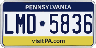 PA license plate LMD5836