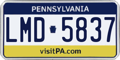 PA license plate LMD5837