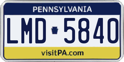 PA license plate LMD5840