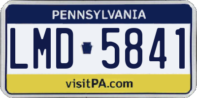PA license plate LMD5841