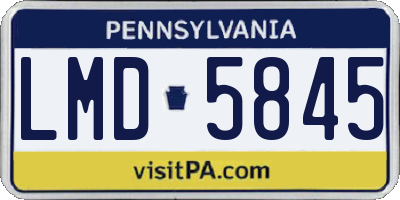 PA license plate LMD5845