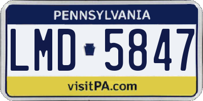 PA license plate LMD5847