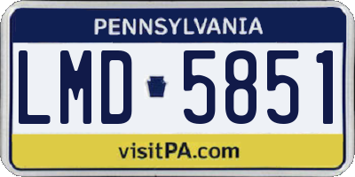 PA license plate LMD5851