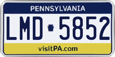 PA license plate LMD5852