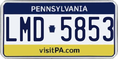 PA license plate LMD5853