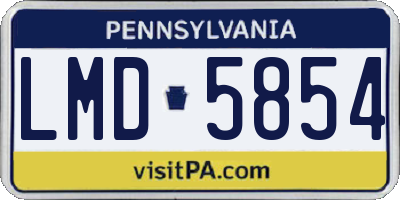 PA license plate LMD5854