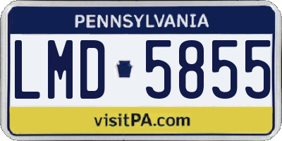 PA license plate LMD5855