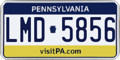 PA license plate LMD5856