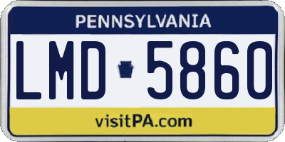 PA license plate LMD5860