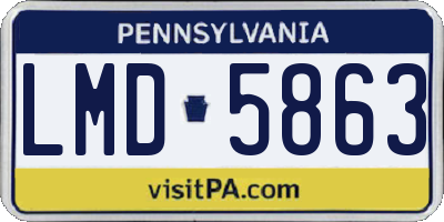 PA license plate LMD5863