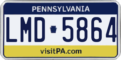 PA license plate LMD5864