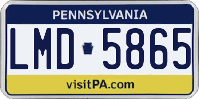 PA license plate LMD5865