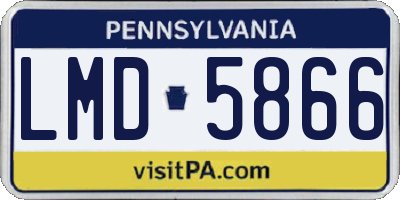 PA license plate LMD5866