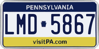 PA license plate LMD5867