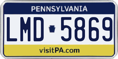 PA license plate LMD5869