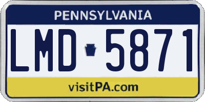 PA license plate LMD5871