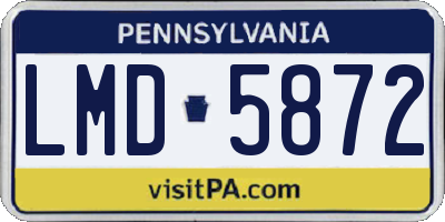 PA license plate LMD5872