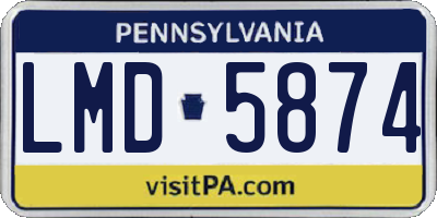 PA license plate LMD5874