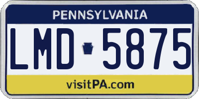 PA license plate LMD5875