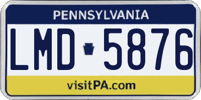 PA license plate LMD5876