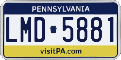 PA license plate LMD5881
