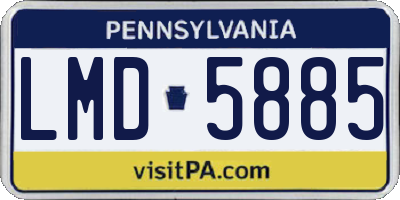 PA license plate LMD5885