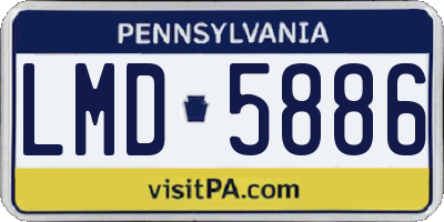 PA license plate LMD5886