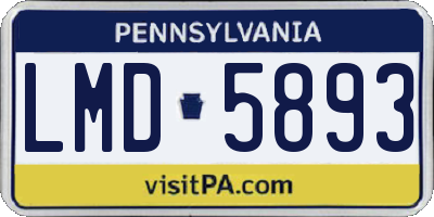 PA license plate LMD5893