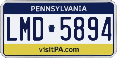PA license plate LMD5894