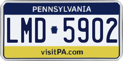 PA license plate LMD5902