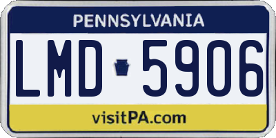 PA license plate LMD5906