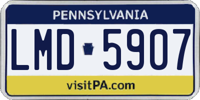 PA license plate LMD5907
