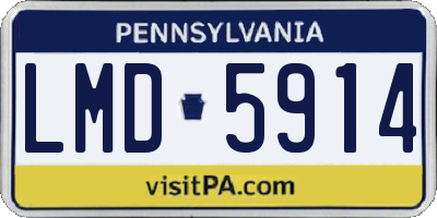 PA license plate LMD5914