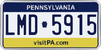 PA license plate LMD5915