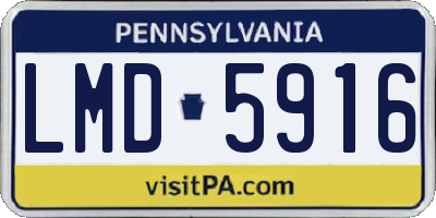PA license plate LMD5916