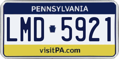 PA license plate LMD5921