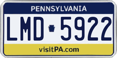 PA license plate LMD5922