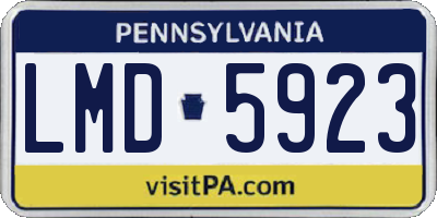 PA license plate LMD5923
