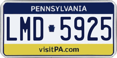 PA license plate LMD5925