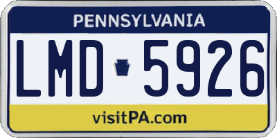 PA license plate LMD5926