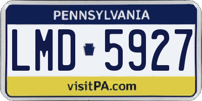 PA license plate LMD5927