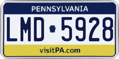 PA license plate LMD5928