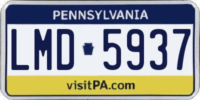 PA license plate LMD5937