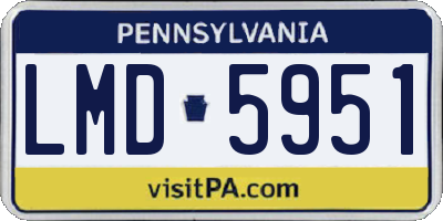 PA license plate LMD5951