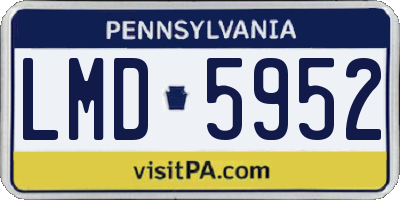 PA license plate LMD5952