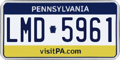 PA license plate LMD5961