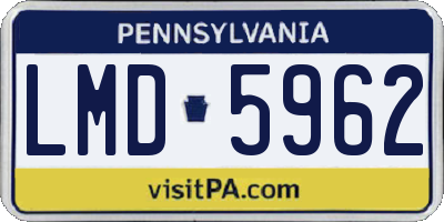 PA license plate LMD5962