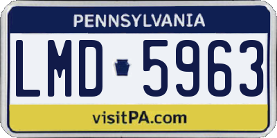 PA license plate LMD5963